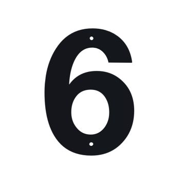 Jasa husnummer nr. 6 sort 10 cm