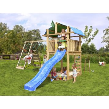 Jungle Gym legetårn Fort Climb 220 m/blå rutsjebane
