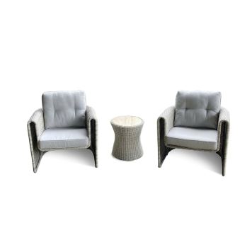 Loungesæt grå inkl. bord og 2 stole 