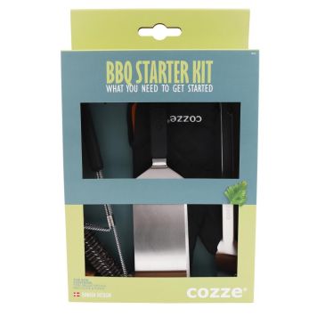 Cozze BBQ sæt m/tang, spartel, børste og handske 4 dele 