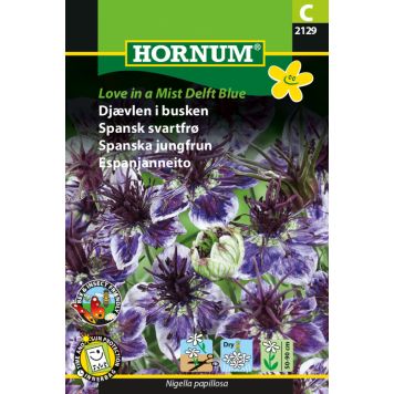 Hornum blomsterfrø Djævlen i busken Love in a Mist Delft Blue