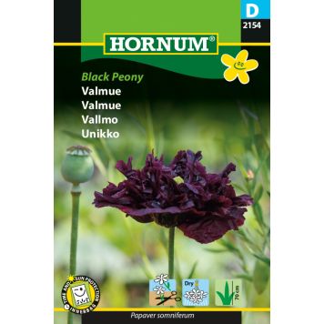 Hornum blomsterfrø valmue Black Peony 