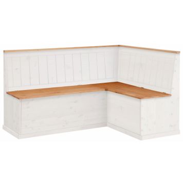 Notio Living hjørnebænk med opbevaring fyr hvid 1220x1620 mm