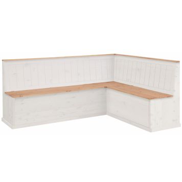 Notio Living hjørnebænk med opbevaring fyr hvid 1620x2020 mm