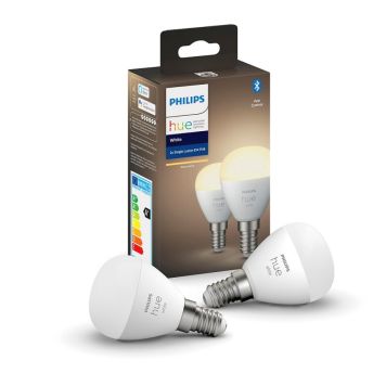 Philips Hue kronepære White E14 P45 5,7 W 2 stk.