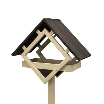 Hortus fuglefoderhus sort fyrretræ m/olivengrøn stander