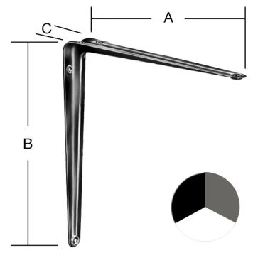 Hyldeknægt 125 x 150 x 32 mm (A x B x C) sort