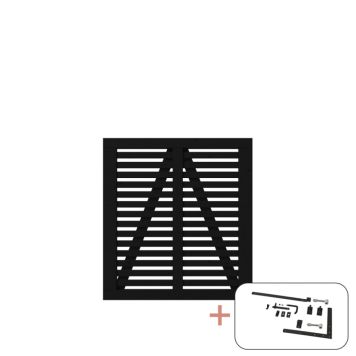 Plus enkeltlåge Harmoni sort inkl. beslag 100x107 cm