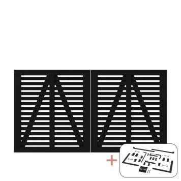 Plus dobbeltlåge Harmoni sort inkl. beslag 200x107 cm