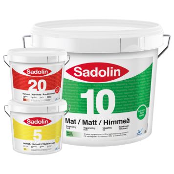 Sadolin vægmaling Basic hvid 8 L glans 5-10-20