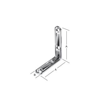 Vinkeljern 30 x 30 x 15 mm (A x A x B) krom