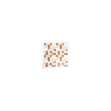 Mosaik Combi mat hvid/beige/orange mix 32 x 31,5 cm