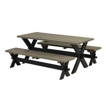 Plus bord-/bænkesæt Nostalgi sort/gråbrun