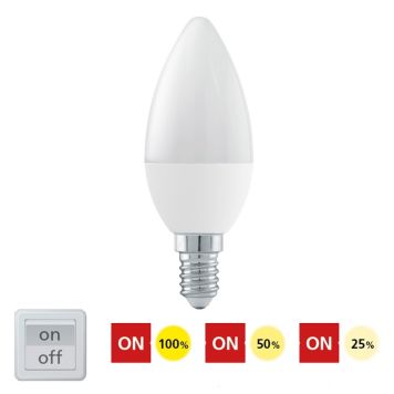 Eglo LED-pære kerte 3-trins dæmpbar E14 6W 