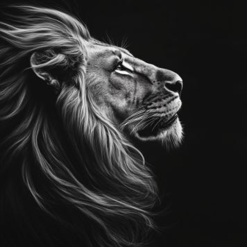 InEx World of Art akustik løve sort/hvid - flere størrelser