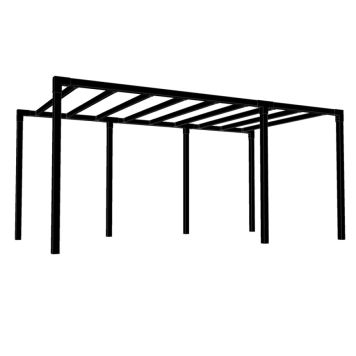 Plus Cubic pergola model 5 trykimprægneret træ sort 486x256x217 cm