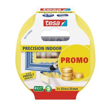 Tesa malertape Precision Indoor 25 m x 25 mm 2-pak