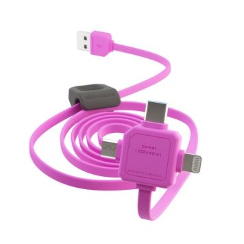 L-Team 3-i-1 USB-kabel pink