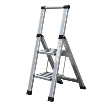 Ladder trappestige 2 trin aluminium 