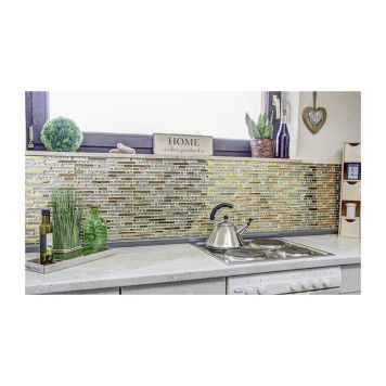 Mosaik Interlock krystal og glas guld 33,8 x 29,8 cm