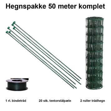 NSH hegnspakke komplet grøn 50 m