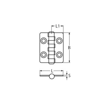 Marinetech hængsel rustfri stål 30x40mm
