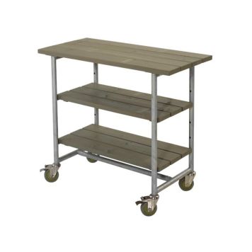 Plus grill-/plantebord Urban gråbrun med 2 hylder