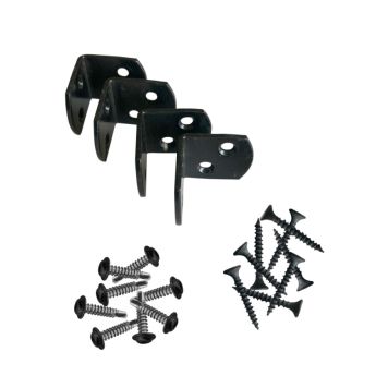 Plus L-beslag inkl. skruer sort 4 stk.