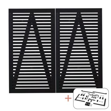 Plus dobbeltlåge Tokyo sort inkl. beslag 200x180 cm