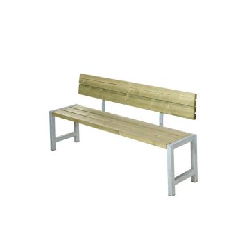 Plus plankebænk med ryglæn trykimprægeneret