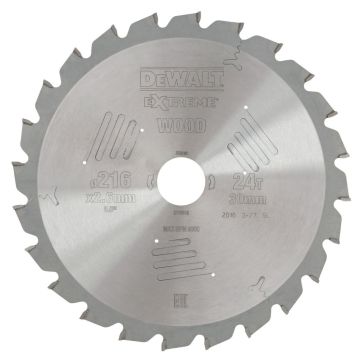 DeWalt rundsavklinge Extreme 216x30mm 24T