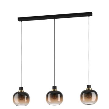 Eglo Oilella langbordlampe 3xE27 amber/klar Ø190 mm