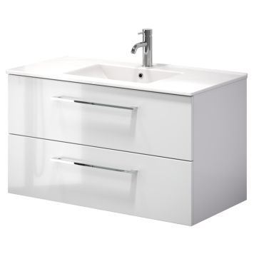 Camden badmøbelsæt hvid højglans 91 cm