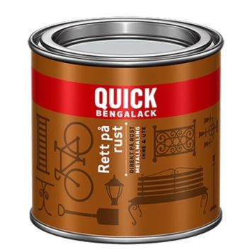 Quick Bengalack metalmaling Ret på rust blank sort 0,25 l