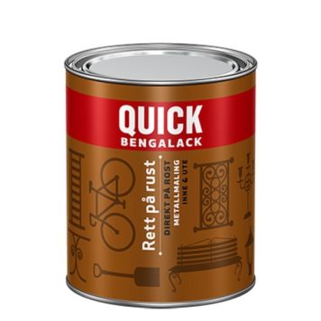 Quick Bengalack metalmaling Ret på rust blank sort 0,75 L