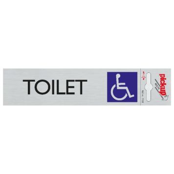 Pickup skilt handicaptoilet alu look 165x44 mm