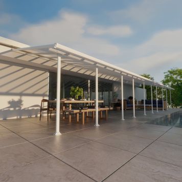 Palram Canopia terrasseoverdækning Feria hvid 55 m²