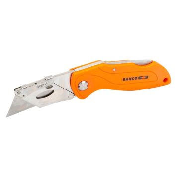 Bahco hobbykniv m/trapezblad foldbar orange