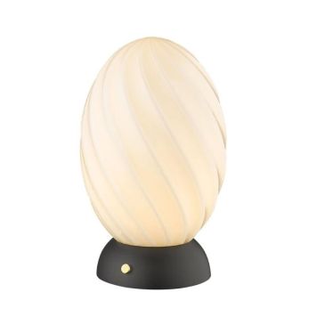 Halo Design bordlampe Twist opal-sort Ø15cm H22cm