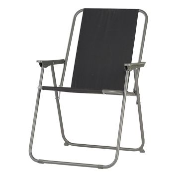 Campingstol sort 57x47x84 cm