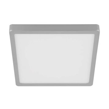 Eglo LED-plafond Molay sølv/hvid 28,5x28,5x2,8 cm