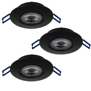 Eglo Zujar indbygningsspot sort Ø90 mm