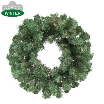Nordic Winter grankrans m/LED PVC Ø45 cm