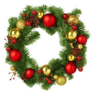 Nordic Winter kunstig grankrans m/pynt Ø45 cm 