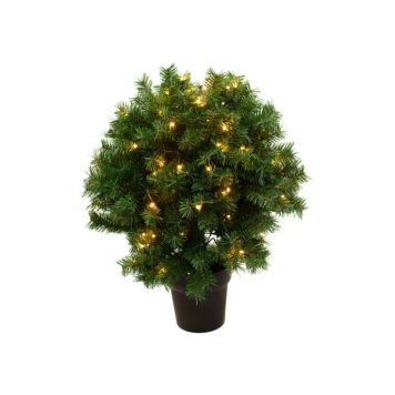 Nordic Winter kunstigt juletræ kugleformet i potte 120 LED-lys 70 cm 