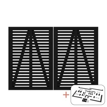 Plus dobbeltlåge Harmoni sort inkl. beslag 200x140 cm