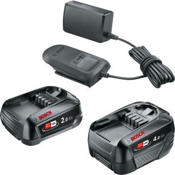 Bosch batterisæt 18V 2,0Ah & 4,0Ah m/lader AL 18V-20