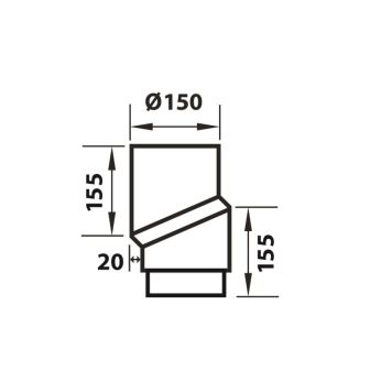 Aduro S-bøjning forskydning 20 mm sort