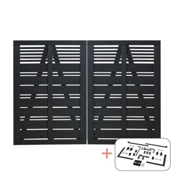 Plus dobbeltlåge Silence sort inkl. beslag 200x140 cm