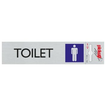 Pickup skilt toilet herrer alu look 165x44 mm